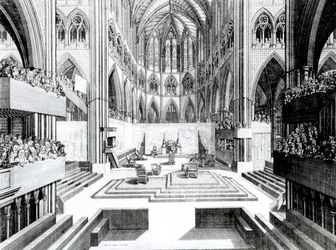 II. Jakab koronázása a westminsteri Szent Péter társaskáptalani templomban